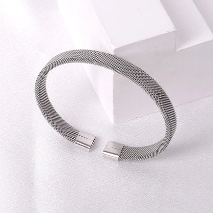 Casual Minimalist Solid Color Stainless Steel Plating Bangle