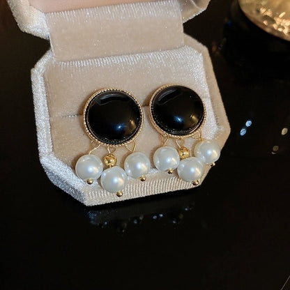 1 Pair Elegant Minimalist Geometric Plating Tiger Eye Drop Earrings Ear Studs