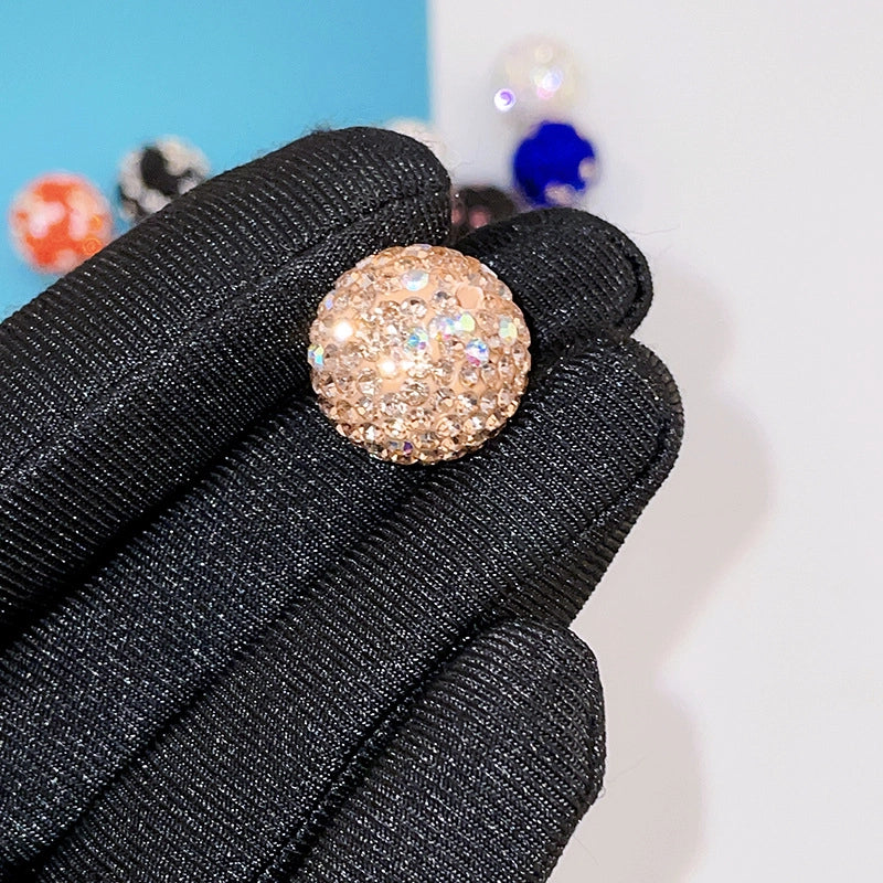 K16 Stars Diamond Ball Color Straight Hole Soft Clay Beads Mobile Phone Chain Bag Chain Diy Jewelry Accessories Beaded