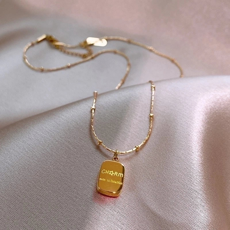 Minimalist Geometric Alloy Titanium Steel Plating Inlay Artificial Pearls Turquoise Rhinestones Necklace