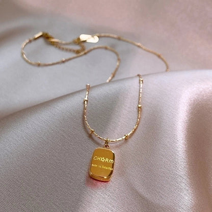 Minimalist Geometric Alloy Titanium Steel Plating Inlay Artificial Pearls Turquoise Rhinestones Necklace