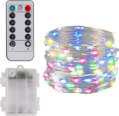 LED Light String Eight Function USB Waterproof Battery Box Remote Control Copper Wire Light String Leather Wire Light String Christmas Decorative Colored Light String