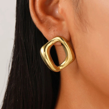 1 Pair Retro Minimalist Classic Style Geometric 304 Stainless Steel 18K Gold Plated Ear Studs