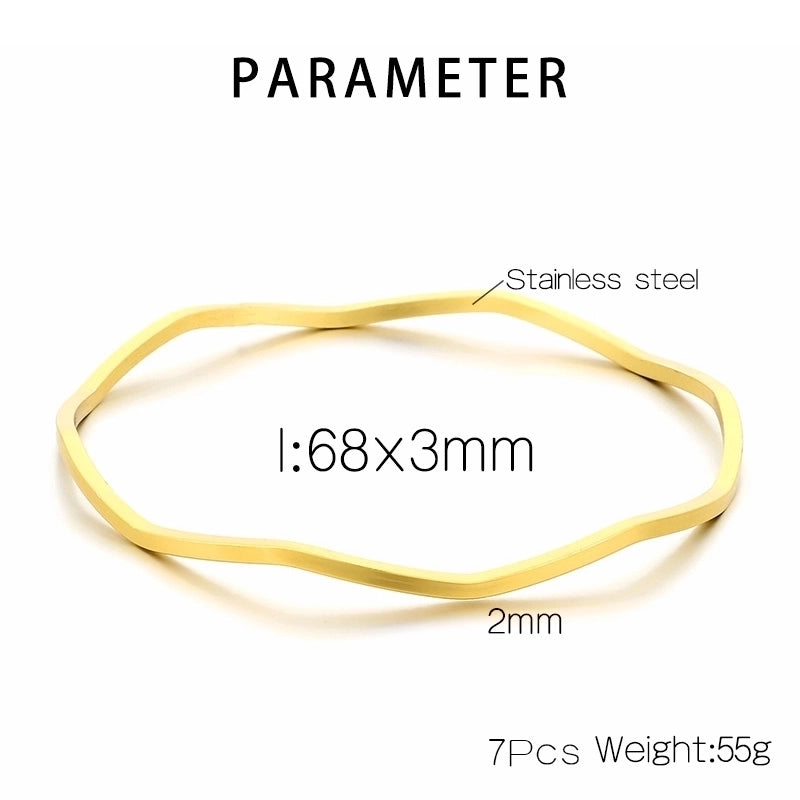 Bridal Minimalist Geometric 304 Stainless Steel 18K Gold Plated Zircon Bangle In Bulk