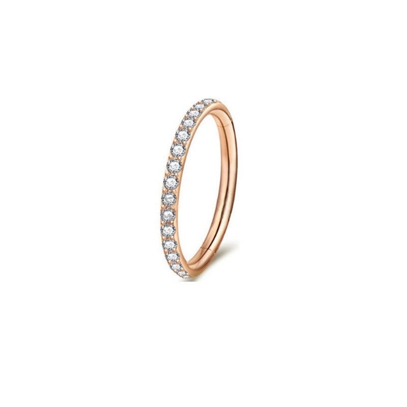 1 Piece Nose Rings & Studs Minimalist Classic Style Commute Round 316L Stainless Steel Plating Inlay Zircon Nose Ring