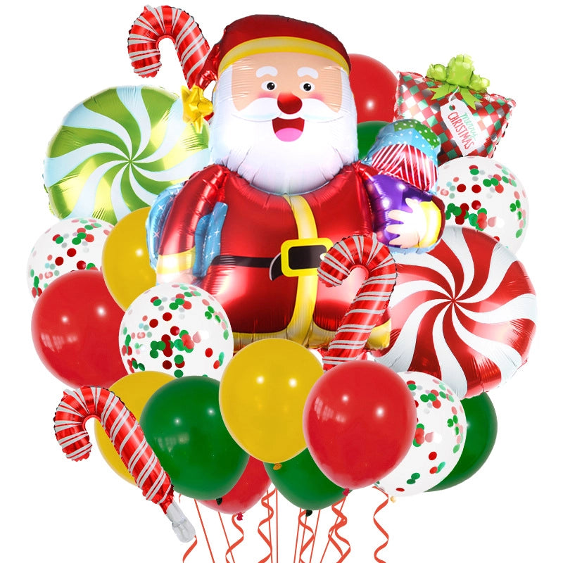 Christmas Minimalist Classic Style Color Block Aluminum Film Christmas Festival Balloons