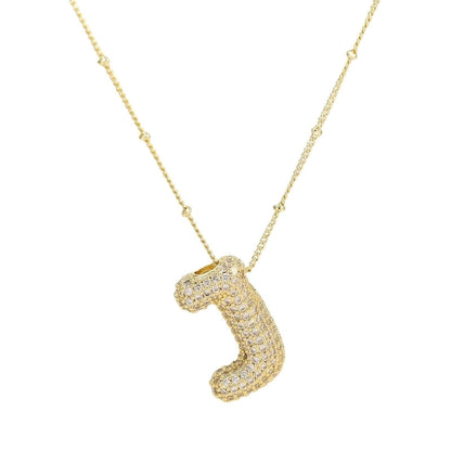 Casual Minimalist Letter Brass Plating Zircon Pendant Necklace 1 Piece