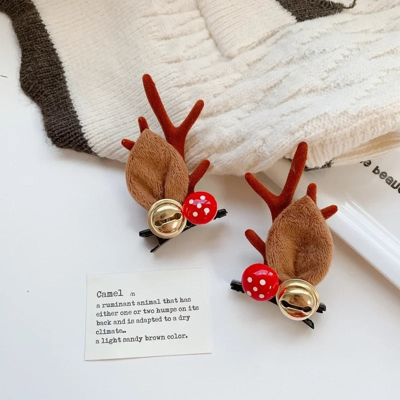 Christmas Cute Women's Christmas Tree Santa Claus Snowman Sequins Plush Hair Clip