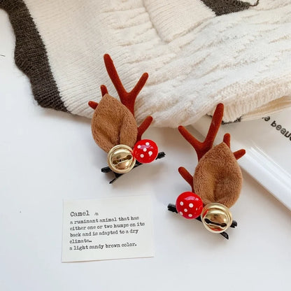 Christmas Cute Women's Christmas Tree Santa Claus Snowman Sequins Plush Hair Clip