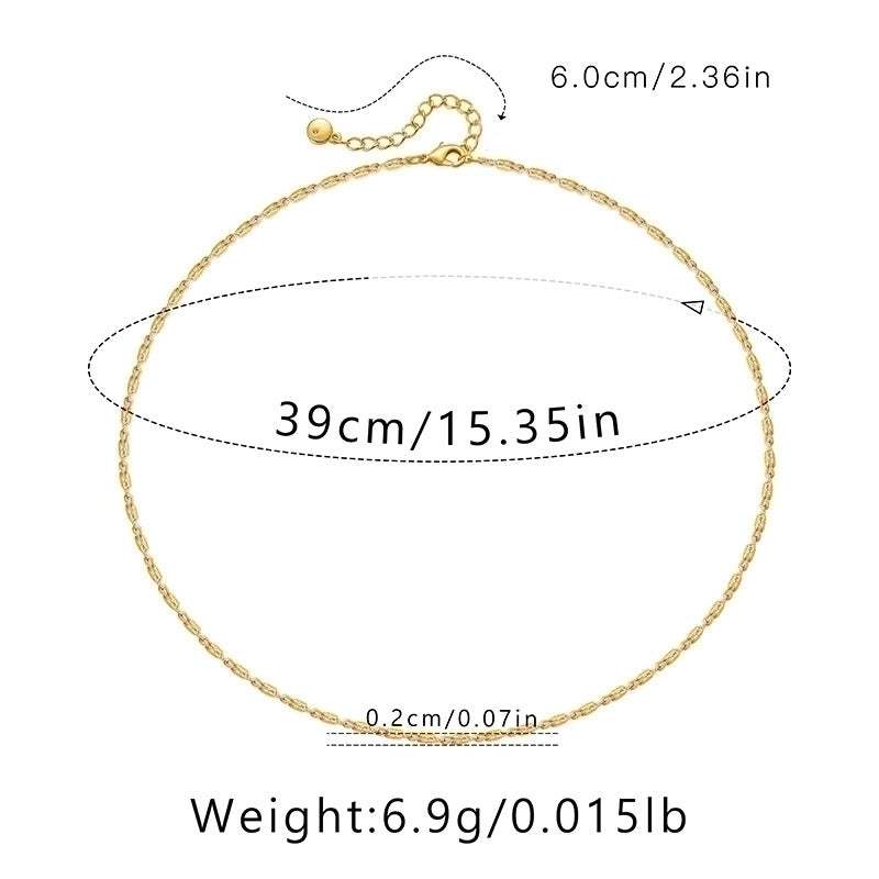 Ig Style Minimalist Solid Color Copper Plating Chain 18k Gold Plated Necklace