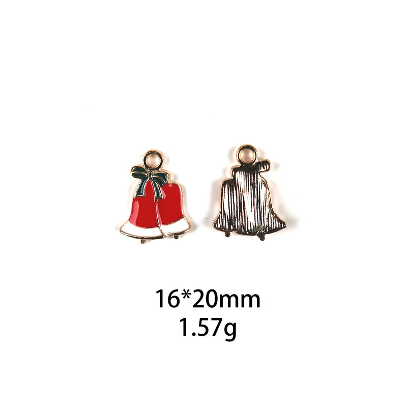 10 PCS/Package Zinc Alloy Christmas Tree Santa Claus Christmas Socks Pendant Jewelry Accessories