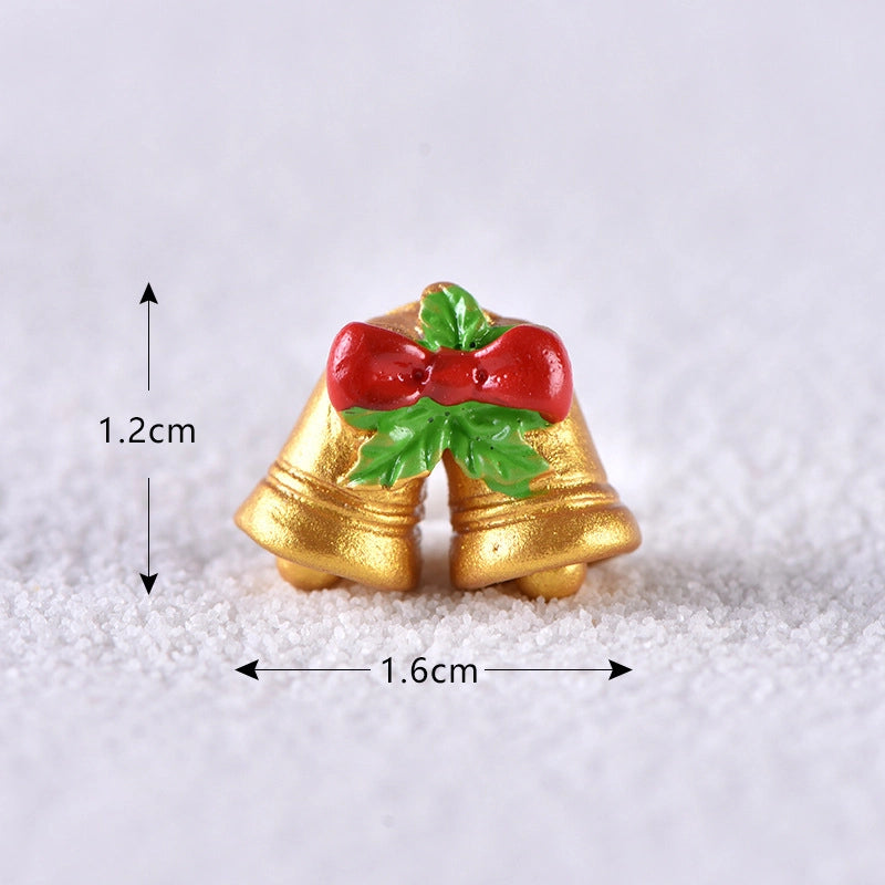 New Christmas Old Man Snowman Micro Landscape Snow Scene Train Box Christmas Socks Small Gift Bells Resin Ornaments
