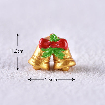 New Christmas Old Man Snowman Micro Landscape Snow Scene Train Box Christmas Socks Small Gift Bells Resin Ornaments