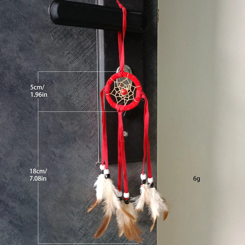 Decorative Dream Catcher Pendant Keychain Evil Eyes Dream Catcher Pendant Keychain Pendant Feather Hand Woven