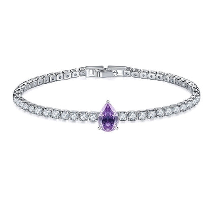 Retro Water Droplets Copper Inlay Zircon Bracelets 1 Piece