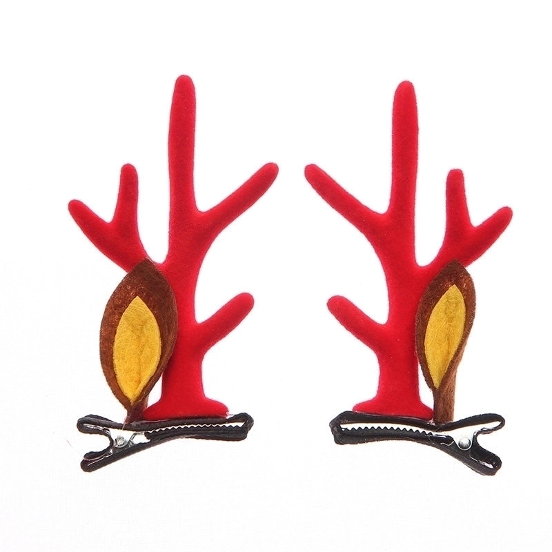 Christmas Cute Antlers Plastic Cloth Flannel Party Hairpin
