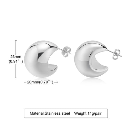 1 Pair Minimalist Solid Color Plating 201 Stainless Steel 18K Gold Plated Stainless Steel Earrings