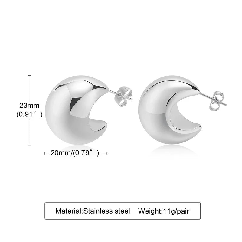 1 Pair Minimalist Solid Color Plating 201 Stainless Steel 18K Gold Plated Stainless Steel Earrings