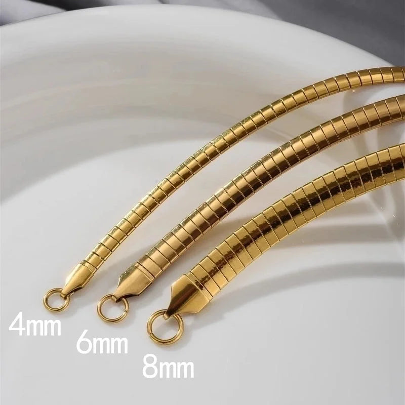 Exaggerated Minimalist Solid Color 316L Stainless Steel 18K Gold Plated Irregular Choker