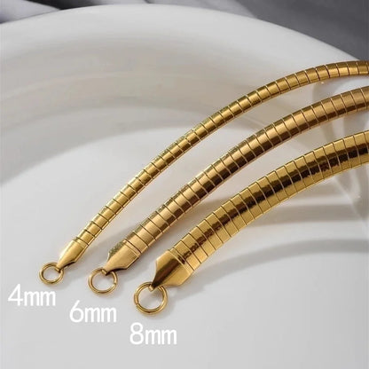 Exaggerated Minimalist Solid Color 316L Stainless Steel 18K Gold Plated Irregular Choker