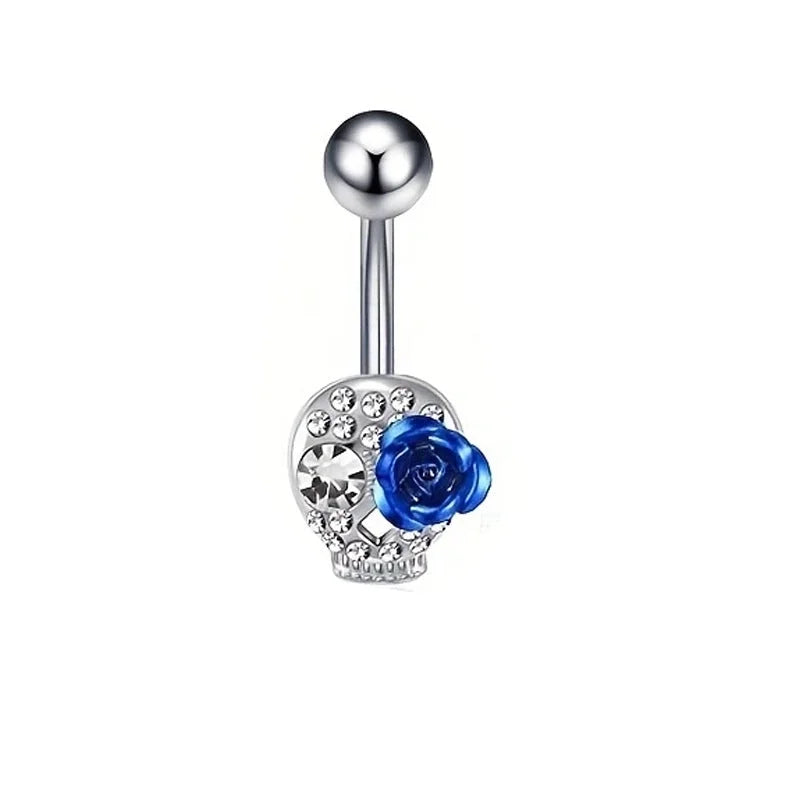 1 Piece Belly Rings Minimalist Color Block 304 Stainless Steel Inlay Zircon