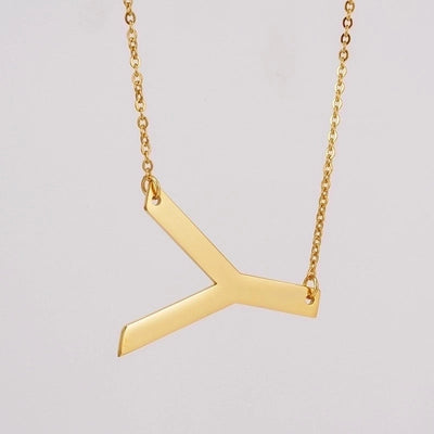 Fashion Letter 304 Stainless Steel 18K Gold Plated Plating Stainless Steel Necklaces