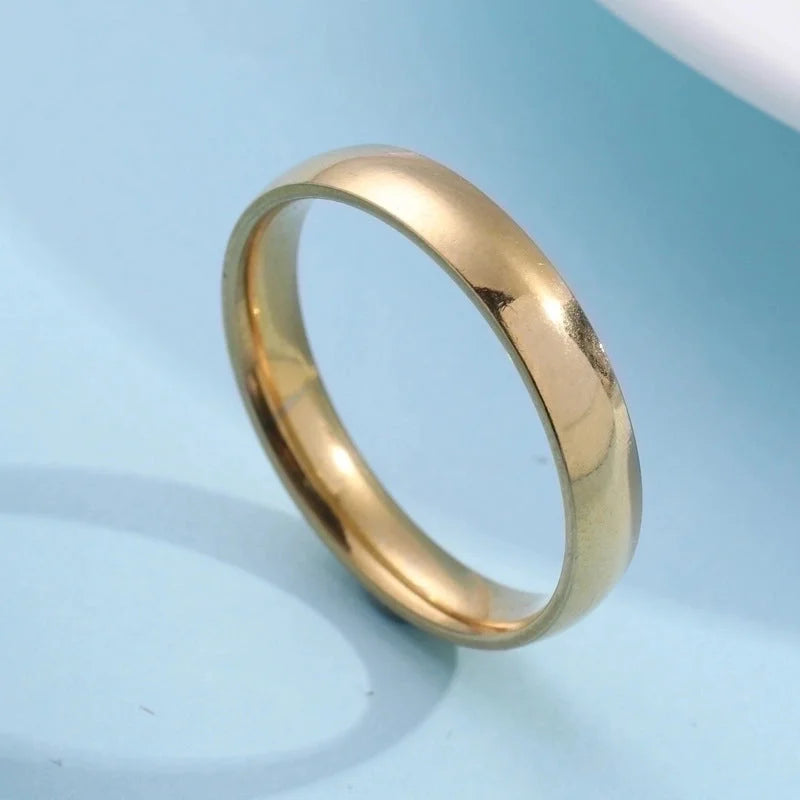 Minimalist Round Titanium Steel Plating Rings