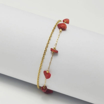 Elegant Beach Minimalist Geometric Crystal Gravel 18K Gold Plated Bracelets In Bulk