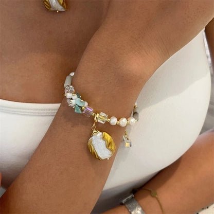 Minimalist Classic Style Round Freshwater Pearl Beaded Bracelets