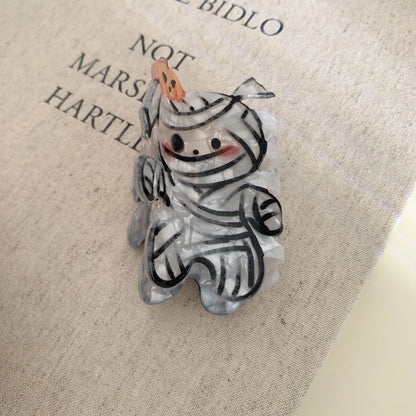 Women's Funny Halloween Pattern Pumpkin Arylic Hair Claws