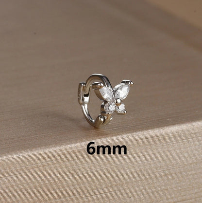 1 Piece Minimalist Color Block Butterfly Plating Copper Huggie Earrings
