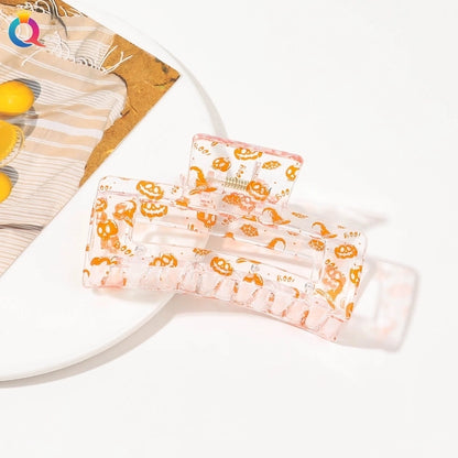 Halloween Minimalist Classic Style Women's Spider Web Skull Plastic Hair Claws