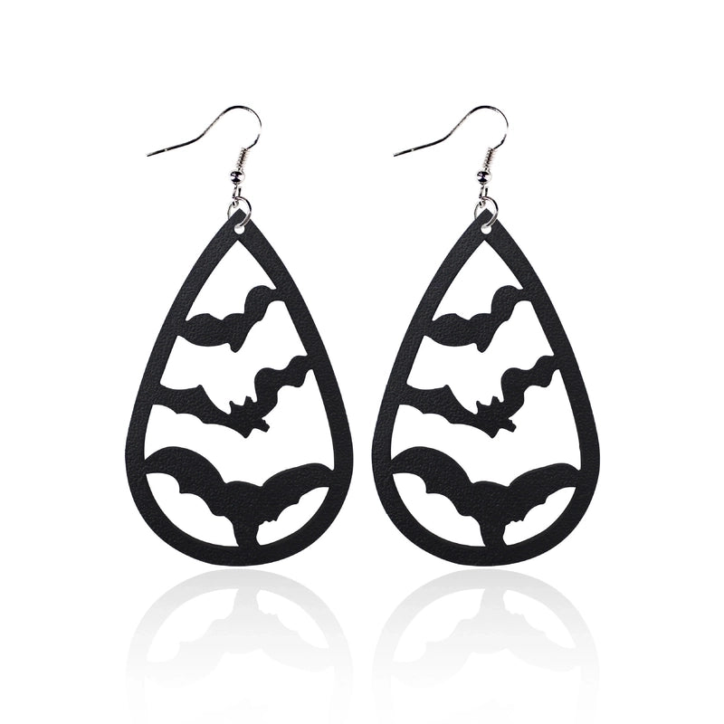 1 Pair Punk Water Droplets Pu Leather Drop Earrings