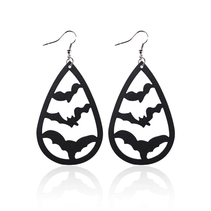 1 Pair Punk Water Droplets Pu Leather Drop Earrings