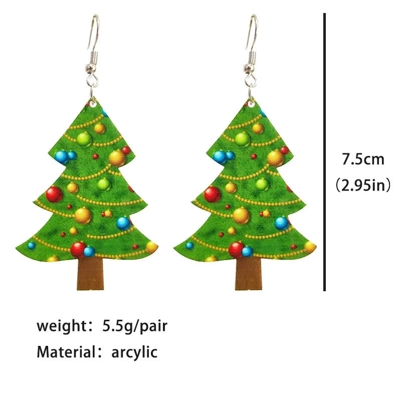 Cute Christmas Tree Gingerbread Arylic Women's Earrings 1 Pair
