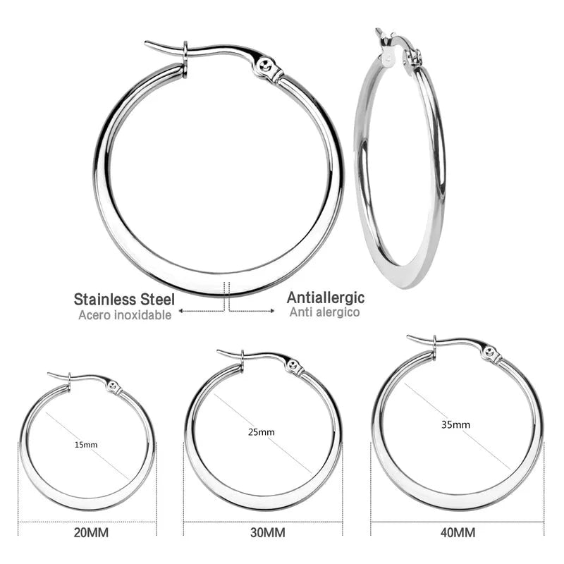 Minimalist Heart Shape Stainless Steel Plating Earrings 1 Pair