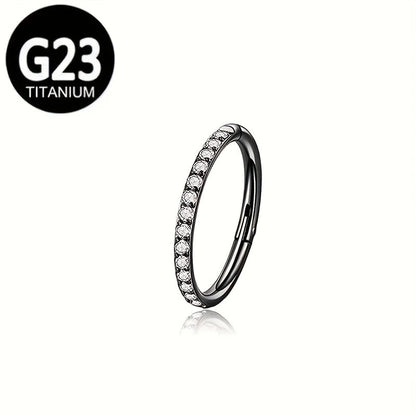 5 Pieces Nose Rings & Studs Hip-Hop Punk Solid Color Titanium Alloy Inlay Zircon 18K Gold Plated Ear Cartilage Rings & Studs