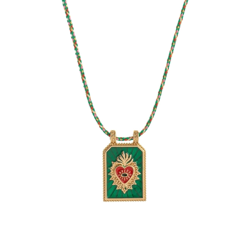 Copper Gold Plated Enamel Tarot Pendant Necklace