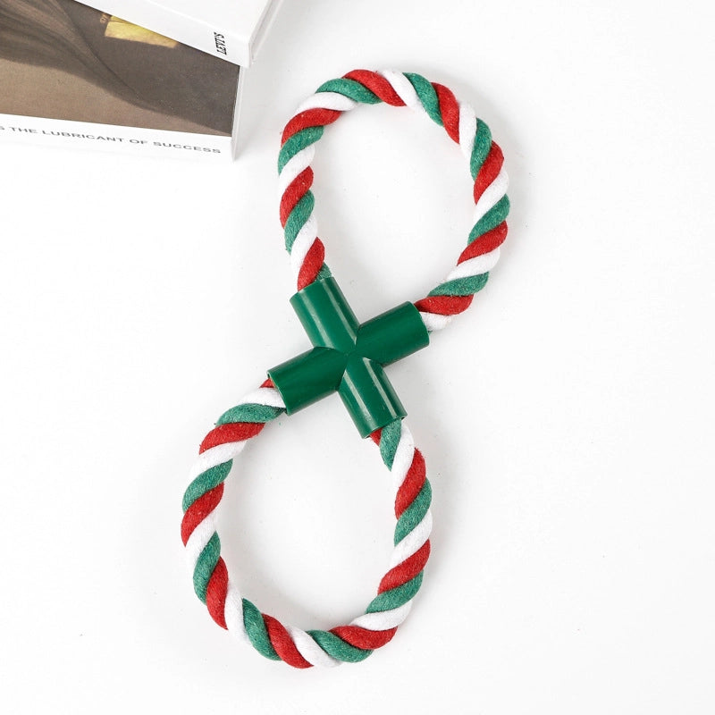 Cute Cotton Rope Christmas Infinite Twist Pet Toys