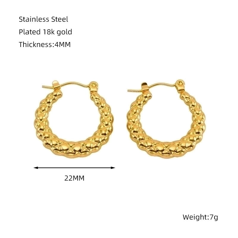 1 Piece Minimalist Classic Style Solid Color Polishing Plating Stainless Steel Titanium Steel Titanium Steel 18K Gold Plated Earrings