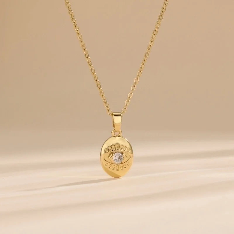 316L Stainless Steel Copper Gold Plated Minimalist Classic Style Plating Constellation Pendant Necklace