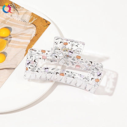 Halloween Minimalist Classic Style Women's Spider Web Skull Plastic Hair Claws