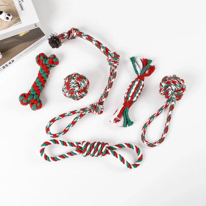 Cute Cotton Rope Christmas Infinite Twist Pet Toys