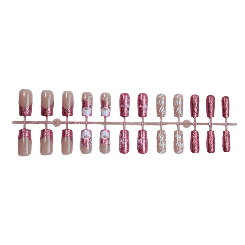 Christmas Minimalist Santa Claus Snowflake Plastic Press-on Nails 1 Set