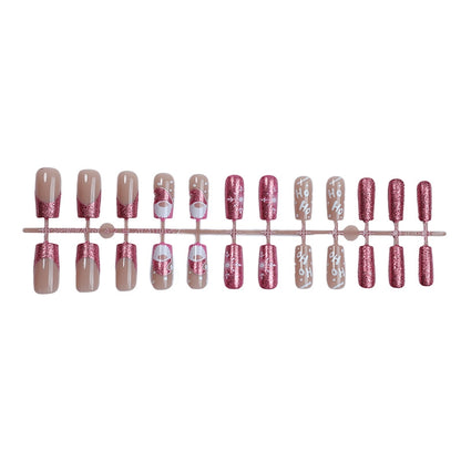 Christmas Minimalist Santa Claus Snowflake Plastic Press-on Nails 1 Set