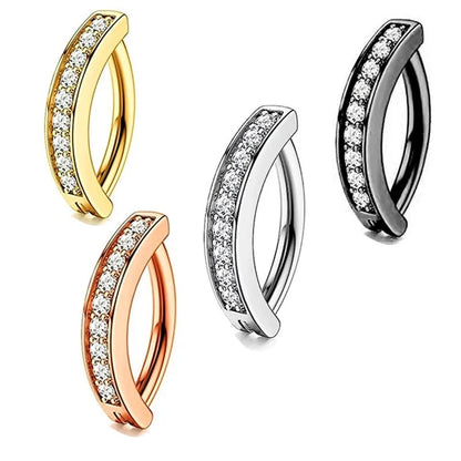 1 Piece Belly Rings Minimalist Classic Style Solid Color 304 Stainless Steel Inlay Belly Rings