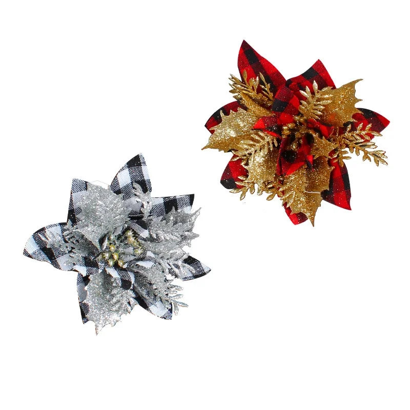 Christmas Pastoral Plaid Flower Party Decorative Props