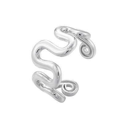 Casual Vintage Style Minimalist Irregular Water Droplets Copper 18k Gold Plated Open Rings In Bulk