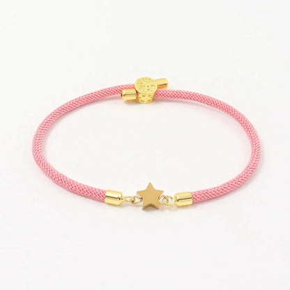 Elegant Minimalist Classic Style Star 304 Stainless Steel Nylon Twisted Rope Chain Bracelets In Bulk