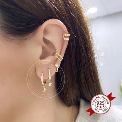 Fashion Geometric Plating Metal Artificial Gemstones Copper Earrings